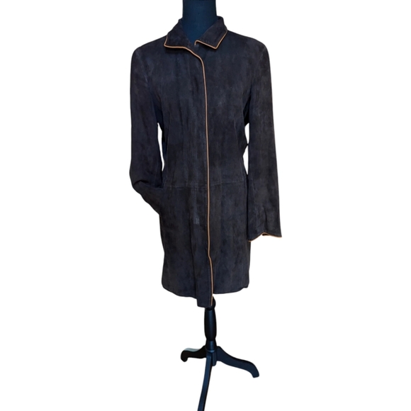 Jennifer Tattanelli Casini Firenze Made in Italy suede knee high coat Sz 42 US6 - Picture 2 of 13